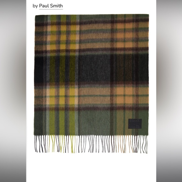 Paul Smith Green & Gray Spectral Check Scarf